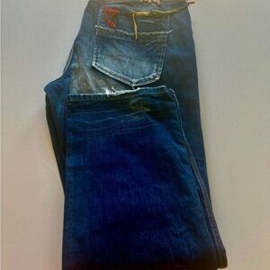 EUC Mens Akademiks Native Warriors Indian Dark Blue Jeans 38x32🐎🐎 (D3)